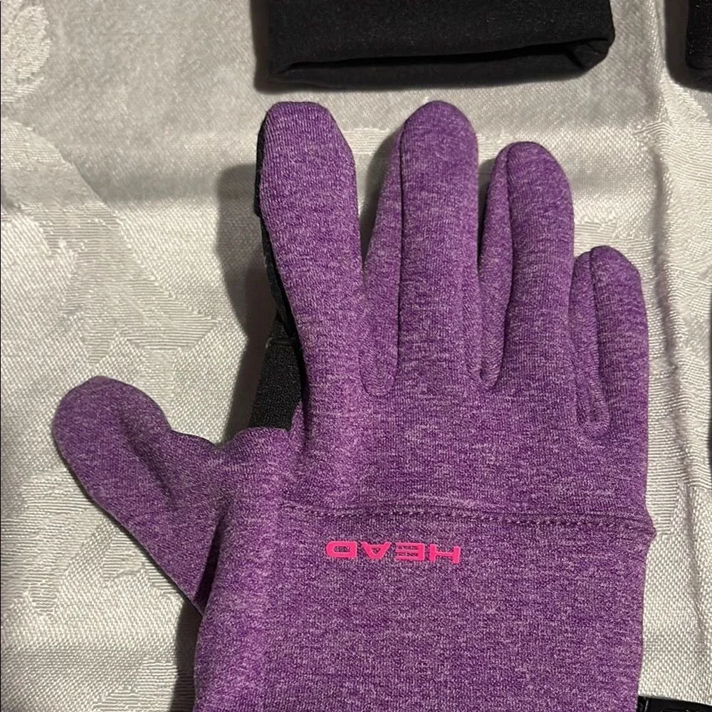 Head Black and Purple Children's Kids Touchscreen Gloves 2 Pairs EUC‎ Lg/Med